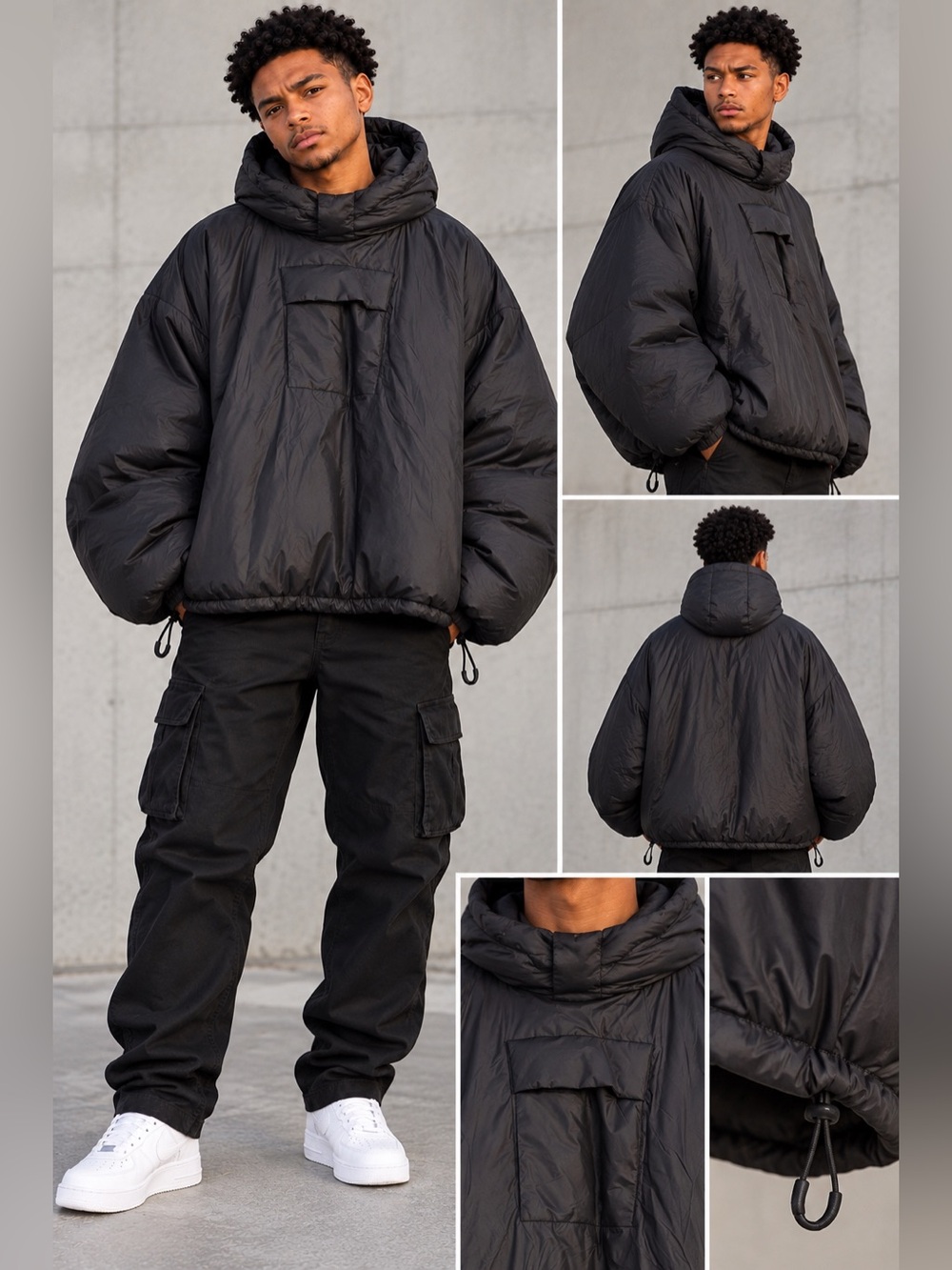 YZY Yeezy Gap Puffer Jacket in Black Large Like New